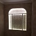 Витраж в ванной комнате в нише с подсветкой выполнен на матовом белом стекле Оптивайт полимерным контуром черного цвета.